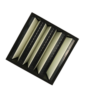 Merv 15 Wát loại không khí cao khối lượng khung nhựa V ngân hàng fiberglasss kết hợp thông gió <span class=keywords><strong>HVAC</strong></span> Bộ lọc không khí cho trung tâm phòng sạch - Product Image 5