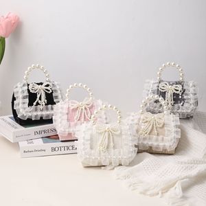 Новая модная детская сумочка с бантом, жемчугом, кружевом, через плечо, кошелек для монет - Product Image 1