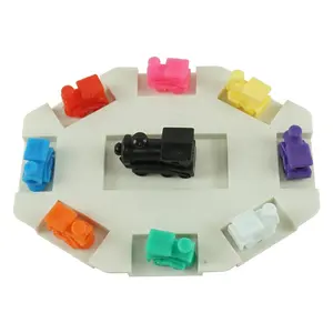 Wholesales domino white or black plastic starting pieces and colorful dominoes Mexican train for domino accessory