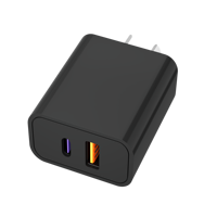 Adaptateur mural à charge rapide 20W QC 3.0 & PD Type A/B 2 ports avec prise US pour téléphone et appareil photo