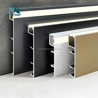 Plinthe en aluminium Win Top noir, or, blanc, 8 cm, avec éclairage LED, plinthe de sol