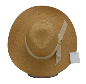 Sombrero de paja tejido de papel suave con logotipo personalizado que hace la máquina sombreros de paja baratos de fábrica