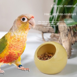 Anti-bijt keramische voerbak voor vogels, papegaaien, sproeten, tijgerhuidvogels, kleine voederbak, anti-verspreiding, anti-spat schaal, automatische bolvormige vogelbak - Product Image 2