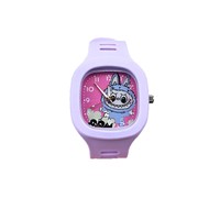 Nouvelle montre pour enfants en plastique, tendance, style dessin animé, mignonne, style Ins, design carré original, pour étudiants, cadeau personnalisé, montre à quartz à aiguilles
