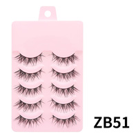 Lash Supplies Faux Cils 5 Paires Crisscross Volume Bulk Strip Natural Look Lashes Sets Pack Faux Mink Eyelashes