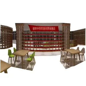 Fábrica Customizável Rodada Prateleira De Exposição De Luxo Curvo Moderno Estante De Móveis Biblioteca Escolar