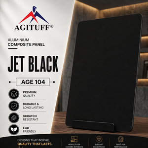 แผ่นอลูมิเนียมคอมโพสิต AGITUFF สีดำเจ็ท รุ่น AGE 104 หนา 3 มม. เคลือบ PVDF ทนไฟ น้ำหนักเบา รับประกัน 5+ ปี ป้องกันเชื้อรา - Product Image 2