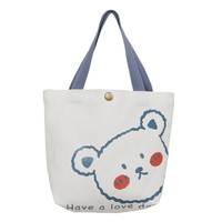 Pochette fourre-tout en lin et coton de dessin animé sacs à provisions en toile d'extérieur à la mode avec logo personnalisé pour stockage d'épicerie ou cadeau