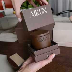 AIKUN Modern Ceramic Scented <strong>Candle</strong> with Lidded Design Premium Quality Reusable Aroma <strong>Candle</strong> Box <strong>Set</strong> - Product Image 1