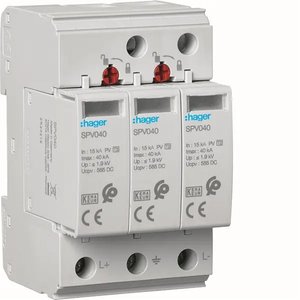 Hager Spv040 <b>Surge</b> <b>Protector</b> 15ka Pv T2 40ka Dc For Photovoltaic Systems - Product Image 1