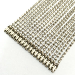 Chaînes à perles en acier inoxydable, accessoires de bijoux en métal plaqué pour la fabrication de colliers et de porte-clés DIY, longueur 3 mm, 100 cm - Product Image 1