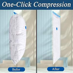 Sac de rangement sous vide transparent pliable pour la maison, organisateur de vêtements hermétique, gain de place, chambre, école, matériau PA, sans danger pour les aliments - Product Image 2