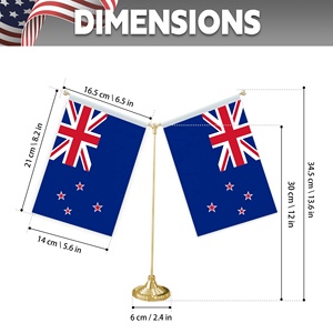 Bandera de Nueva Zelanda Bandera de mesa Doble cara Azul Blanco Rojo Color base Estudio <span class=keywords><strong>en</strong></span> el hogar para agregar atmósfera - Product Image 2