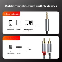 Cable de Audio Auxiliar 1 a 2, 3.5mm, Doble RCA, Cable de Conexión Universal, Conductor de Cobre, Macho a Macho, para Computadora, Teléfono Móvil, Amplificador