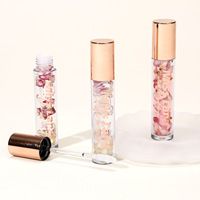Gloss à lèvres transparent hydratant, maquillage, huile à lèvres en pétales, gelée pour lèvres pulpeuses, rouge à lèvres à fleurs séchées, hydratant longue durée, fruité