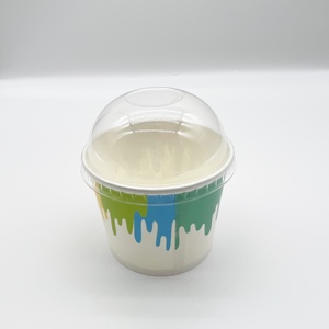 Tùy chỉnh vòng Bát dùng một lần cấp thực phẩm bao bì Kem cốc giấy với nắp - Product Image 6