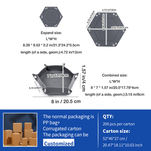Organisateur de bureau de style classique plateau de <span class=keywords><strong>valet</strong></span> en cuir PU plateaux de rangement pliables pour plateau en polyuréthane pour articles divers - Product Image 3