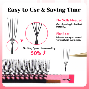 Extensiones de pestañas 3D 4D 5D en forma de U de alta calidad C D Curl Pestañas con efecto de injerto de una sola pestaña superencriptada - Product Image 5