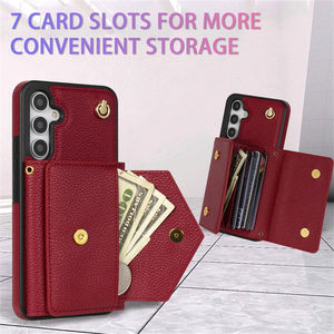 7 Cartes Fente Sac À Main En Cuir Téléphone étui pour <span class=keywords><strong>samsung</strong></span> <span class=keywords><strong>A51</strong></span> 4G A12 5G A52 A53 A13 A04S M13 A54 A14 Lanière Sangle Portefeuille Stand Couverture - Product Image 4