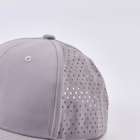Casquette de baseball en polyester perforée au laser, séchage rapide, réglable, snapback, pour le golf et les sports