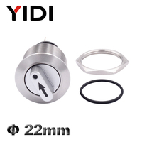 Interruttore Selettore Rotativo Elettronico a Pulsante LED da 22mm IP65, 2/3 Posizioni, Impermeabile, in Acciaio Inossidabile e Plastica, con Blocco SPDT 3A/250VAC