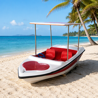 Nouveau design de bateau à pédales électrique pour 2 personnes, pour les parcs aquatiques, divertissement, fabrication artisanale en fibre de verre
