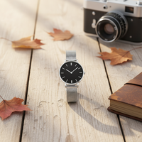 Montre de luxe pour femme, acier inoxydable et cuir de haute qualité, bracelet maille, étanche, cadran 40 mm, mouvement quartz japonais, tendance