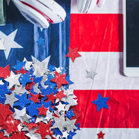 Autocollants étoiles patriotiques en mousse pailletée, fournitures de bricolage pour projets sur le thème du 4 juillet, Jour de l'Indépendance, scrapbooking, 200 pièces