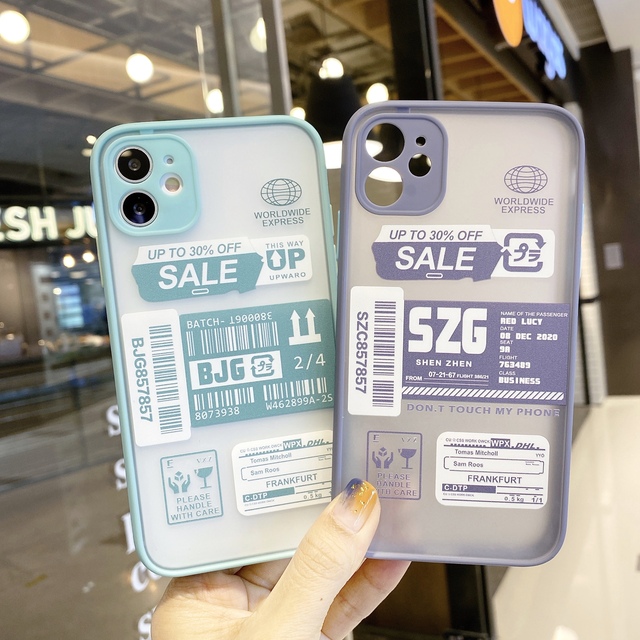 Custom Air Ticket Pattern Matte PC TPU Phone Case Shockproof Camera Protection for iPhone 11 12 13 14 15 16 17 Pro Max Mini XS