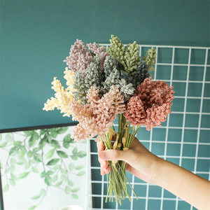 Décoration fleurs matériel fournitures <span class=keywords><strong>de</strong></span> <span class=keywords><strong>mariage</strong></span> article <span class=keywords><strong>de</strong></span> décoration <span class=keywords><strong>de</strong></span> la maison 6 pièces/paquet <span class=keywords><strong>épi</strong></span>s <span class=keywords><strong>de</strong></span> <span class=keywords><strong>blé</strong></span> pastorale roseau fleurs artificielles décor - Product Image 1