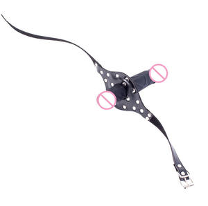 Sex Mond Orale Fixatie <span class=keywords><strong>Dong</strong></span> Sm Bondage Penis Plug Riem Siliconen Dubbelzijdig <span class=keywords><strong>Dildo</strong></span> 'S Gag Riem Op Hoofd Harnas Voor Koppels - Product Image 6