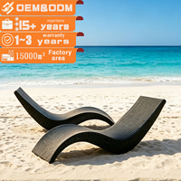 À la mode En Forme De S PE Rotin Chaise Longue En Plein Air Jardin Plage Piscine Patio Meubles pour Parc Hôtel Villa