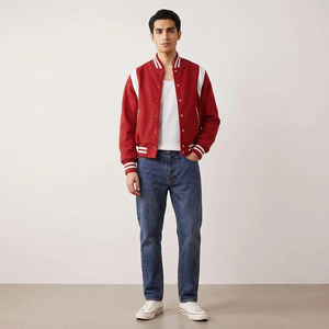 Customized Design Luxury Varsity <b>Jackets</b> <b>Baseball</b> <b>Jacket</b> <b>for</b> <b>Men</b> Cotton Sleeve Stand Collar Front Logo Breathable Winter College - Product Image 1