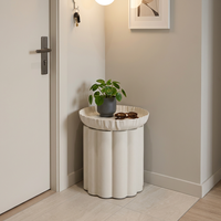 Table d'appoint cylindrique moderne en fer forgé avec finition mate, design durable, table en métal avec plateau pour salon, hôtel et bureau