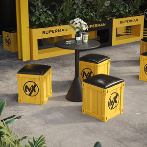 Mobili da Bar industriali <span class=keywords><strong>sgabelli</strong></span> ottomani sedie sgabello da Bar in stile contenitore creativo in metallo - Product Image 2