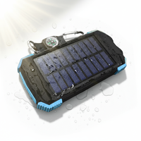 Nouveauté : Batterie externe solaire LED 20W à charge rapide, étanche, 10000mAh, Li-Polymère, double USB, Micro USB, pour téléphone portable