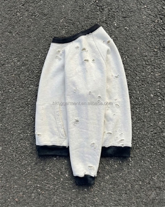 Sweat à capuche décontracté streetwear personnalisé pour homme, effet délavé, patchwork à carreaux personnalisé, manches contrastées - Product Image 3