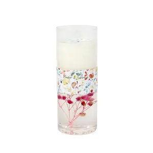Benutzer definierte romantische natürliche Dekoration Glas Jar Dry Flower Jelly Wax Duft kerzen Luxus