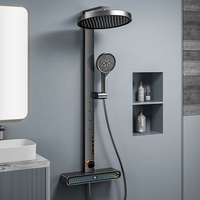 Nouveau système de douche thermostatique haut de gamme pour salle de bain, ensemble de robinetterie de douche en laiton pour baignoire, mitigeur chaud/froid