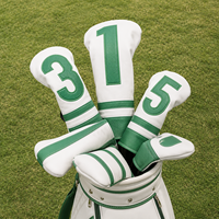 Ensemble de housses de tête de golf au design élégant, en cuir synthétique imperméable, protections pour driver, bois, hybride et putter