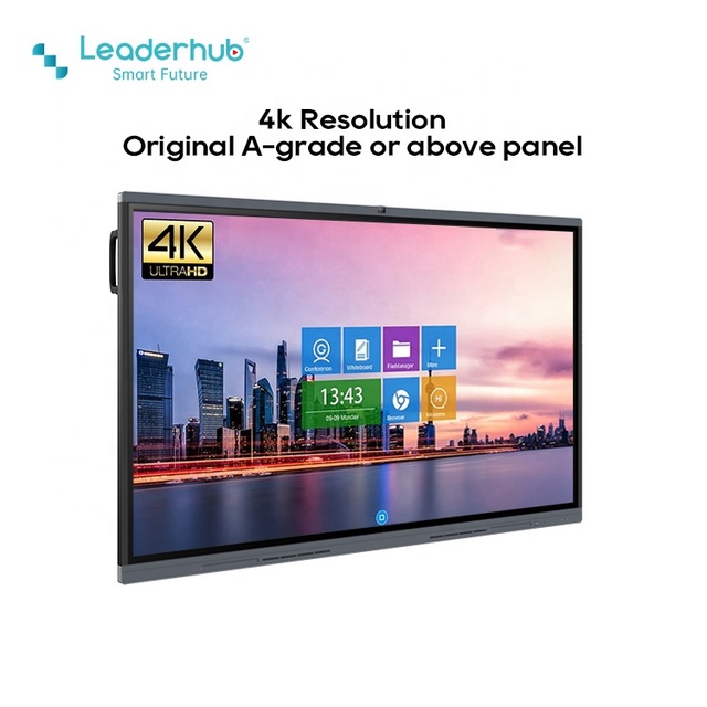 Factory Direct Supply Smart 75 Inch Interactive Whiteboard with 4K UHD 40-Touch 48MP Camera for Teaching and Conference