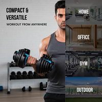 Haltères de fitness en gros 40 kg, haltères réglables en acier 90 lb personnalisés, ensembles d'haltères pour salle de sport