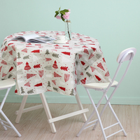 Nappe de Noël moderne imprimée en PEVA, imperméable, anti-taches et essuyable pour les fêtes à la maison