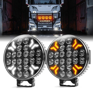 Phare de travail LED 9 pouces avec lentille réflectrice TIR, design sans bordure, avec mode clignotant DRL ambre/blanc pour SUV tout-terrain - Product Image 1