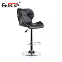 Tabouret de Bar Contemporain Ekintop Chaise de Bar Pivotante Haute en Métal et Plastique avec Dossier
