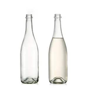 透明圆形750毫升玻璃香槟酒瓶