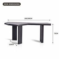 Bureau de direction moderne et minimaliste en placage de frêne noir, table d'écriture, mobilier de bureau de luxe sur mesure