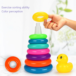 Anillos apilables para bebés, juguete de pato, apilador de arcoíris de plástico, juguetes educativos Montessori para niños pequeños - Product Image 2