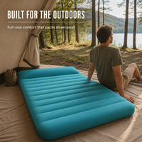 Lit d'air gonflable portable Bestway 69632 pour intérieur et extérieur, camping, avec pompe rechargeable manuelle