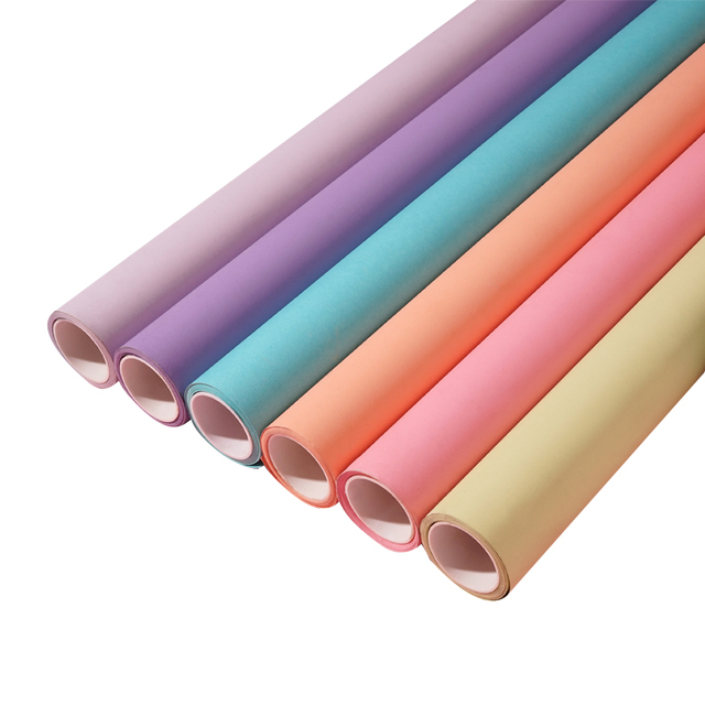 Wholesale Seamless Waterproof Photography Background Raw Pulp Paper Roll 52 Colors Customizable Length Studio Backdrop MIAOTU
